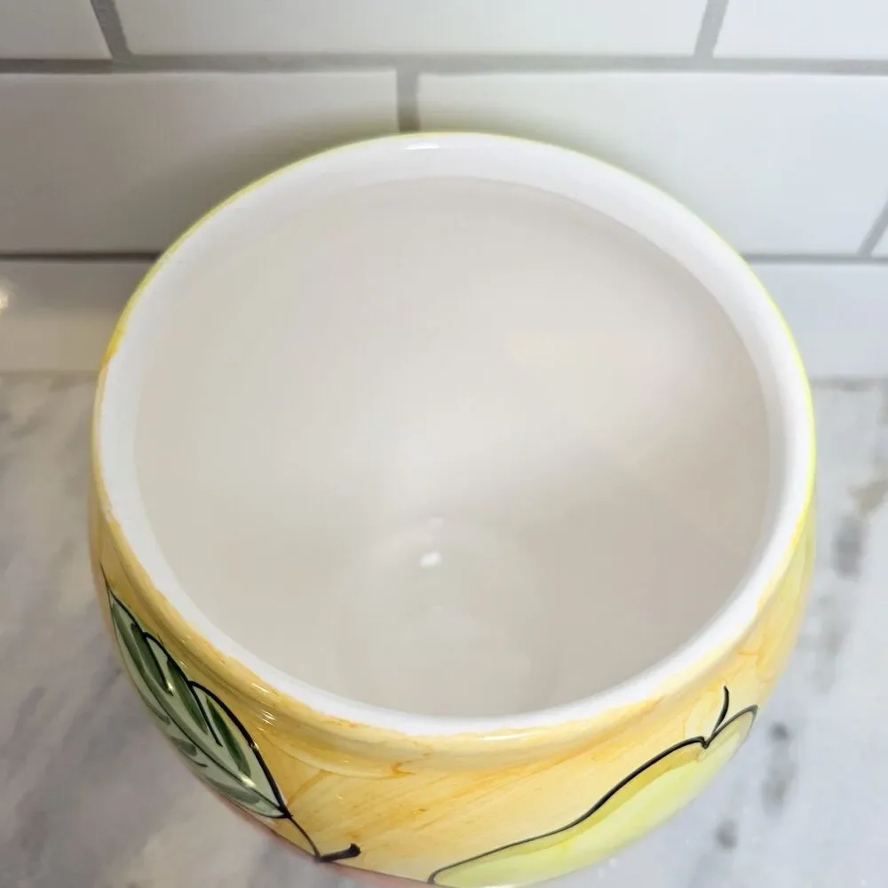 Bella Ceramica Alfresco Fruit #1 Canister 10” Hand Painted Jar Crock